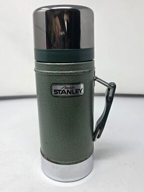Vintage Aladdin Stanley Thermos Bottle 24oz Wide Mouth A-1350B Green Clean 1995